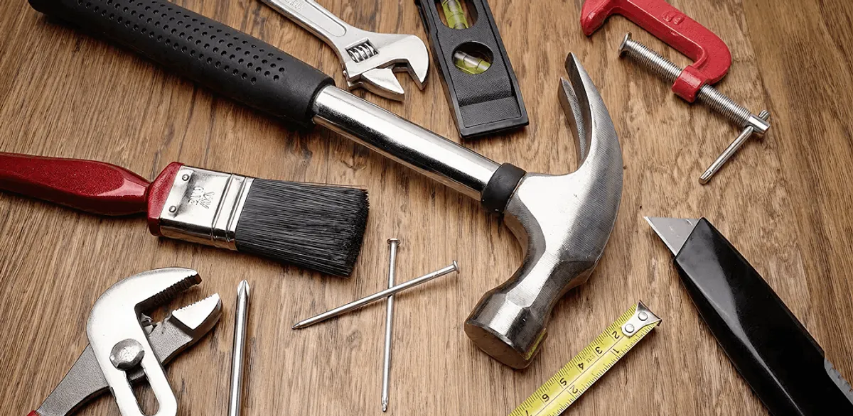 Handyman tools laid out for home repair and maintenance work in Tallahassee, FL