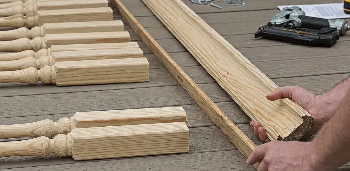 Handrail installation materials and wood components for stair rail work in Tallahassee, FL
